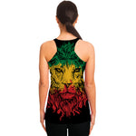 Rasta Lion Print Women's Racerback Tank Top