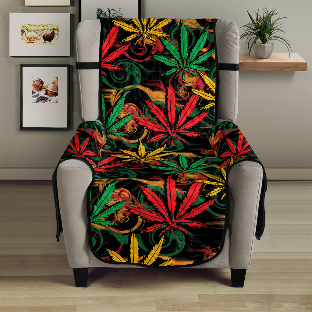 Rasta Marijuana Pattern Print Armchair Protector