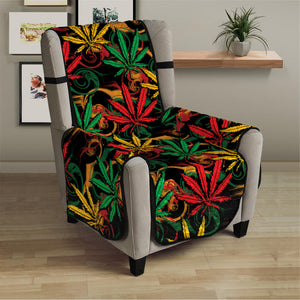 Rasta Marijuana Pattern Print Armchair Protector