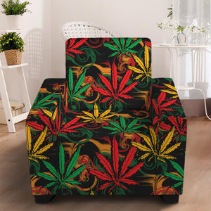 Rasta Marijuana Pattern Print Armchair Slipcover