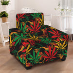 Rasta Marijuana Pattern Print Armchair Slipcover