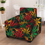 Rasta Marijuana Pattern Print Armchair Slipcover