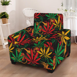 Rasta Marijuana Pattern Print Armchair Slipcover