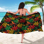 Rasta Marijuana Pattern Print Beach Sarong Wrap