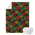 Rasta Marijuana Pattern Print Blanket