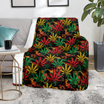 Rasta Marijuana Pattern Print Blanket