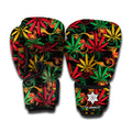 Rasta Marijuana Pattern Print Boxing Gloves