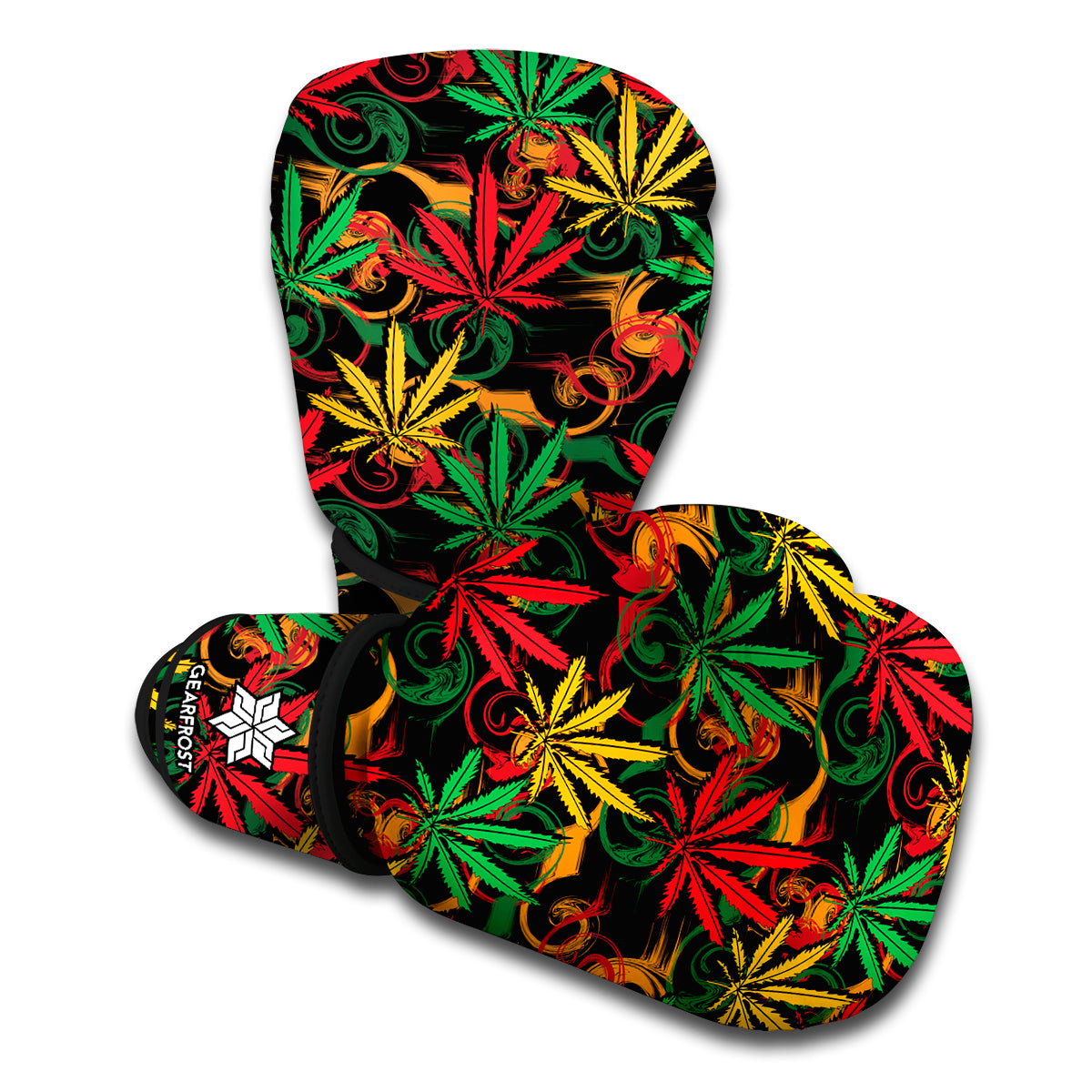 Rasta Marijuana Pattern Print Boxing Gloves