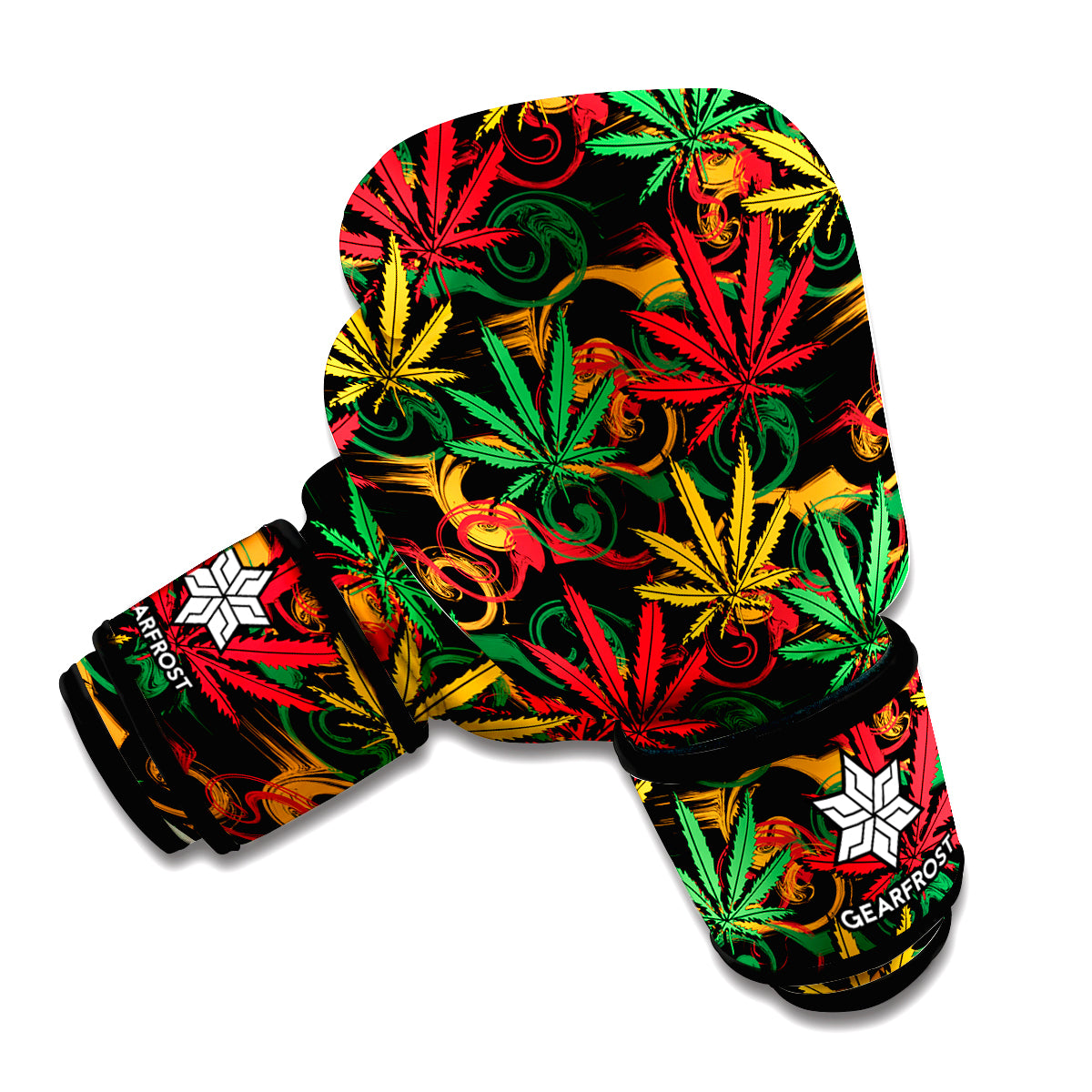 Rasta Marijuana Pattern Print Boxing Gloves