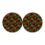 Rasta Marijuana Pattern Print Car Coasters