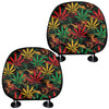 Rasta Marijuana Pattern Print Car Headrest Covers