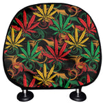 Rasta Marijuana Pattern Print Car Headrest Covers