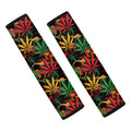 Rasta Marijuana Pattern Print Car Seat Belt Covers
