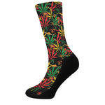 Rasta Marijuana Pattern Print Crew Socks