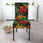 Rasta Marijuana Pattern Print Dining Chair Slipcover