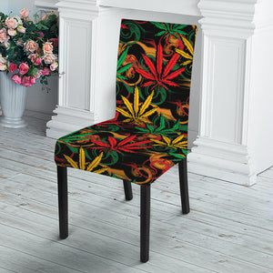 Rasta Marijuana Pattern Print Dining Chair Slipcover