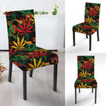 Rasta Marijuana Pattern Print Dining Chair Slipcover