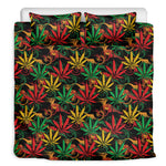 Rasta Marijuana Pattern Print Duvet Cover Bedding Set