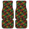 Rasta Marijuana Pattern Print Front and Back Car Floor Mats