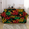 Rasta Marijuana Pattern Print Loveseat Slipcover