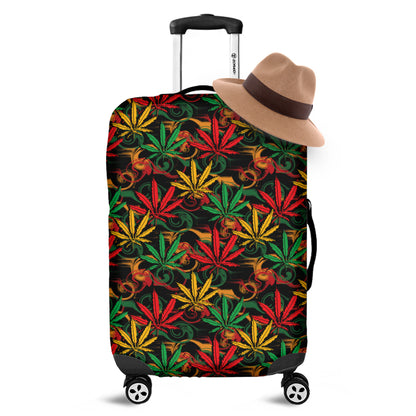 Rasta Marijuana Pattern Print Luggage Cover