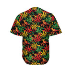 Rasta Marijuana Pattern Print Men's Baseball Jersey