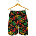 Rasta Marijuana Pattern Print Men's Shorts