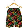 Rasta Marijuana Pattern Print Men's Shorts