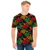Rasta Marijuana Pattern Print Men's T-Shirt