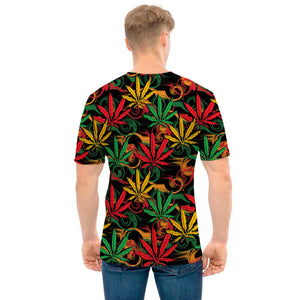 Rasta Marijuana Pattern Print Men's T-Shirt