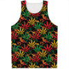 Rasta Marijuana Pattern Print Men's Tank Top