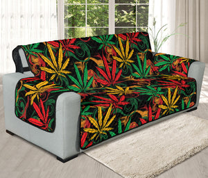 Rasta Marijuana Pattern Print Oversized Sofa Protector