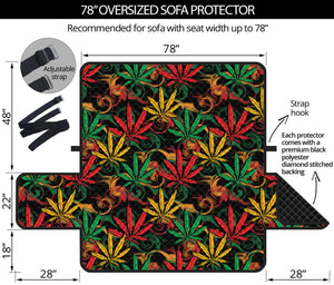 Rasta Marijuana Pattern Print Oversized Sofa Protector