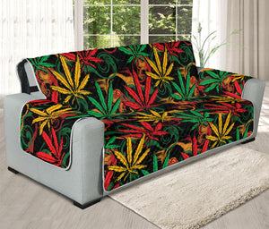 Rasta Marijuana Pattern Print Oversized Sofa Protector