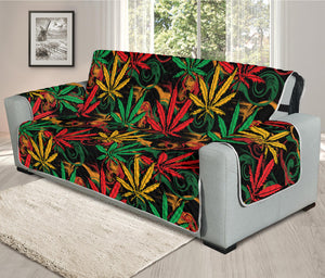 Rasta Marijuana Pattern Print Oversized Sofa Protector