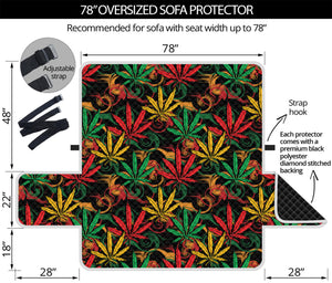 Rasta Marijuana Pattern Print Oversized Sofa Protector