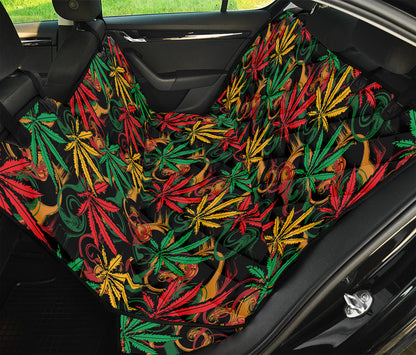 Rasta Marijuana Pattern Print Pet Car Back Seat Cover