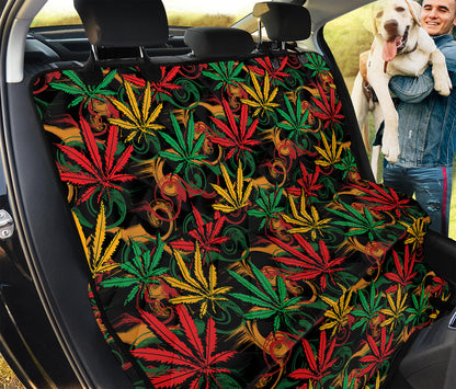 Rasta Marijuana Pattern Print Pet Car Back Seat Cover