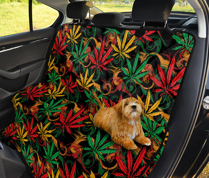Rasta Marijuana Pattern Print Pet Car Back Seat Cover