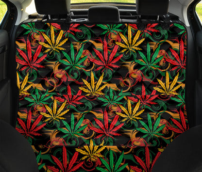 Rasta Marijuana Pattern Print Pet Car Back Seat Cover