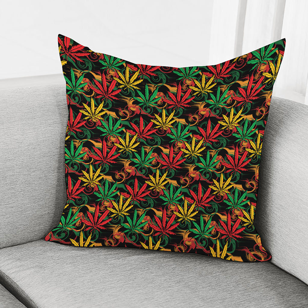 Rasta Marijuana Pattern Print Pillow Cover