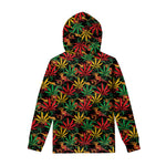Rasta Marijuana Pattern Print Pullover Hoodie