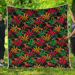 Rasta Marijuana Pattern Print Quilt