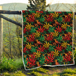 Rasta Marijuana Pattern Print Quilt