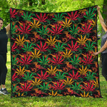 Rasta Marijuana Pattern Print Quilt