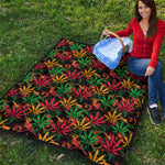 Rasta Marijuana Pattern Print Quilt