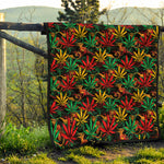 Rasta Marijuana Pattern Print Quilt