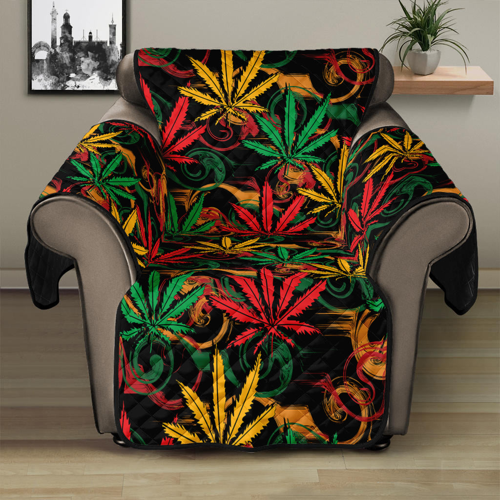 Rasta Marijuana Pattern Print Recliner Protector