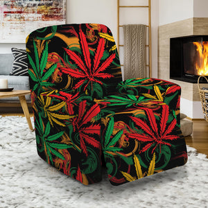 Rasta Marijuana Pattern Print Recliner Slipcover