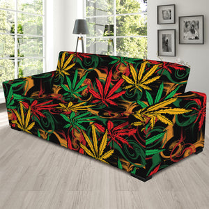 Rasta Marijuana Pattern Print Sofa Slipcover